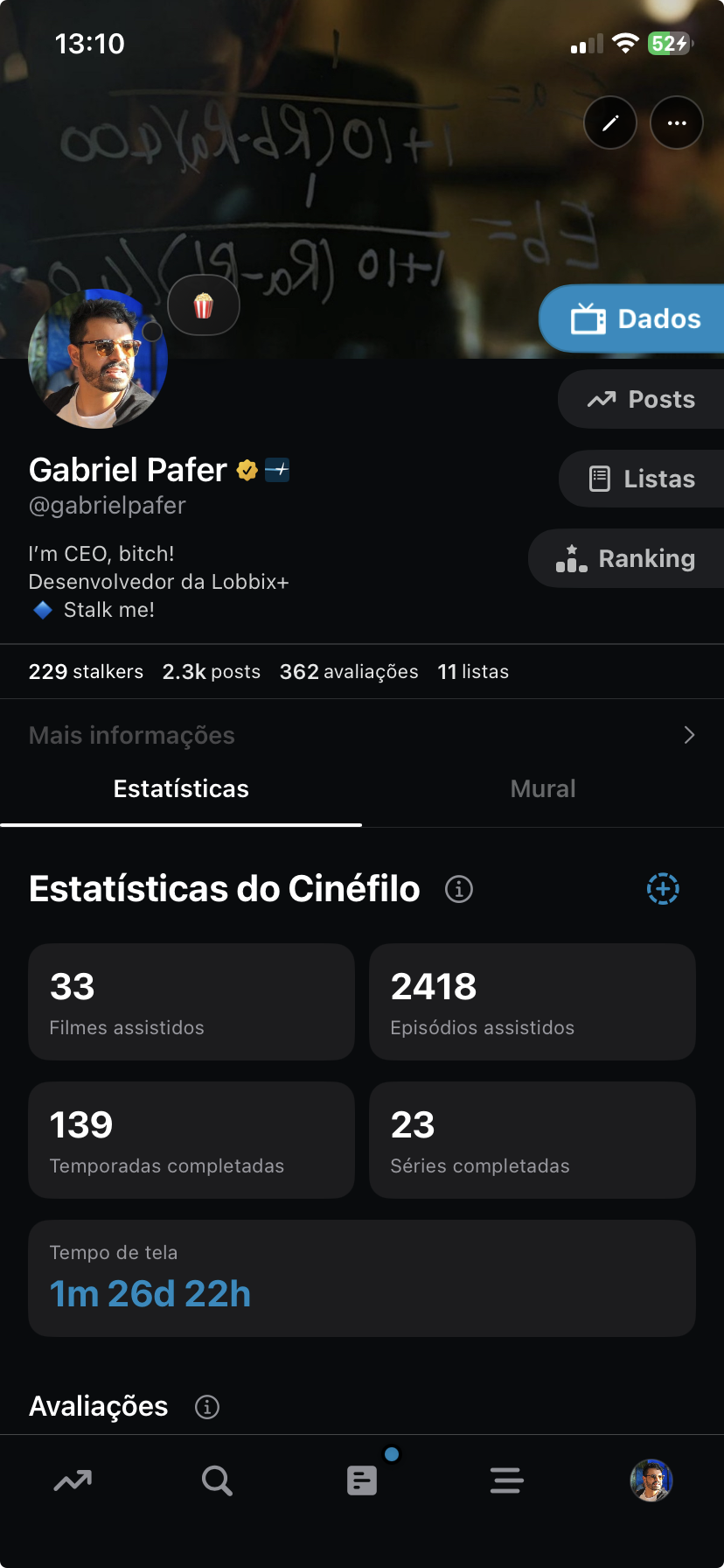Perfil no aplicativo Lobbix+